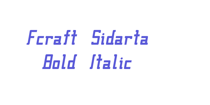 Fcraft Sidarta Bold Italic Font Download