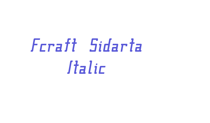 Fcraft Sidarta Italic Font Download