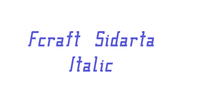 Fcraft Sidarta Italic Font Download