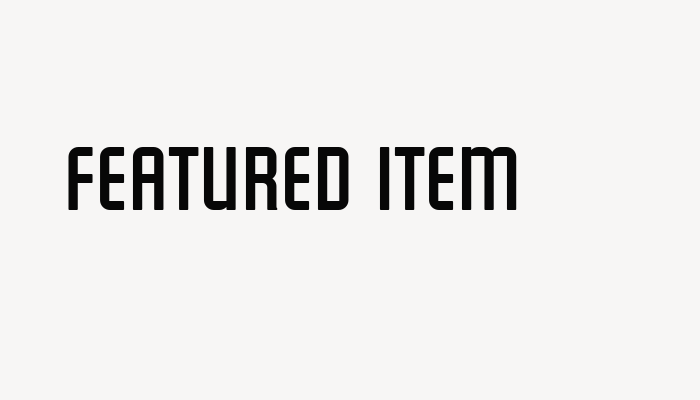 Featured Item font download