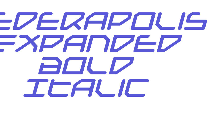 Federapolis Expanded Bold Italic Font