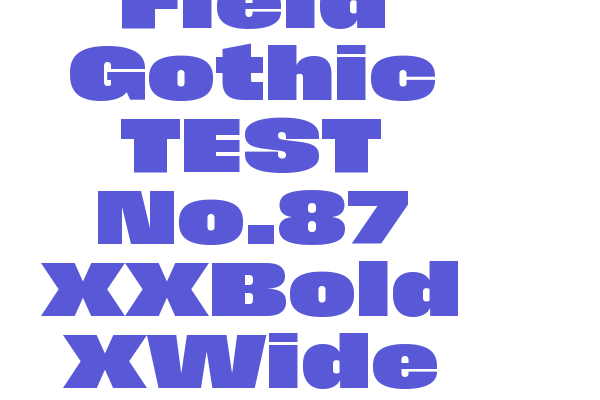 Field Gothic TEST No.87 XXBold XWide Font