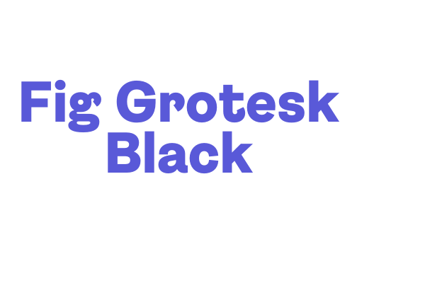 Fig Grotesk Black Font