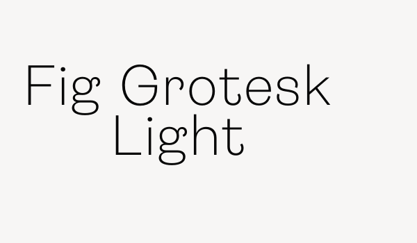 Fig Grotesk Light Font