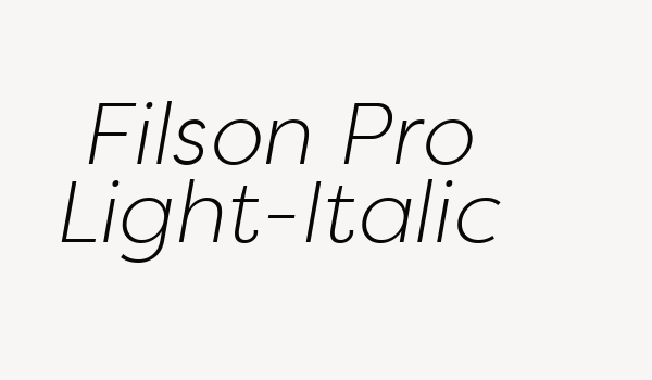 Filson Pro Light-Italic Font