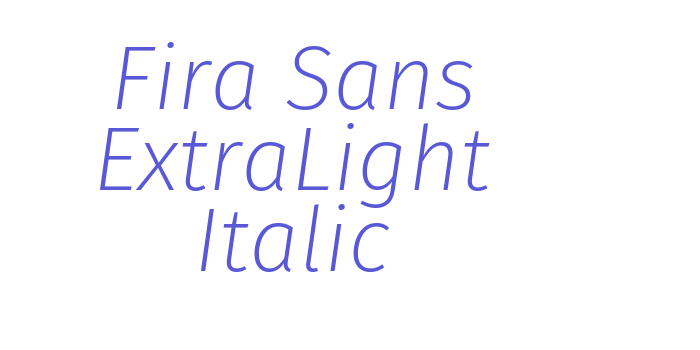 Fira Sans ExtraLight Italic Font Download