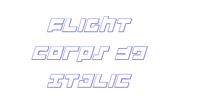 Flight Corps 3D Italic Font