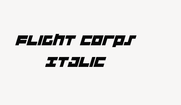 Flight Corps Italic Font