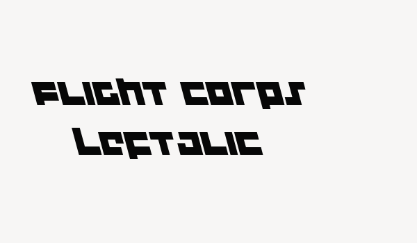 Flight Corps Leftalic Font