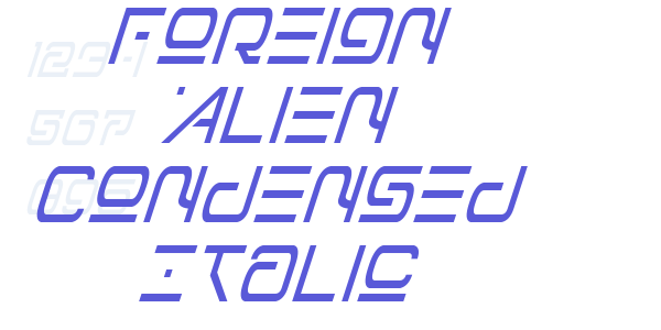 Foreign Alien Condensed Italic font free