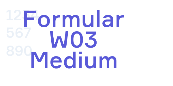 Formular W03 Medium font free