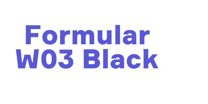 Formular W03 Black Font Download