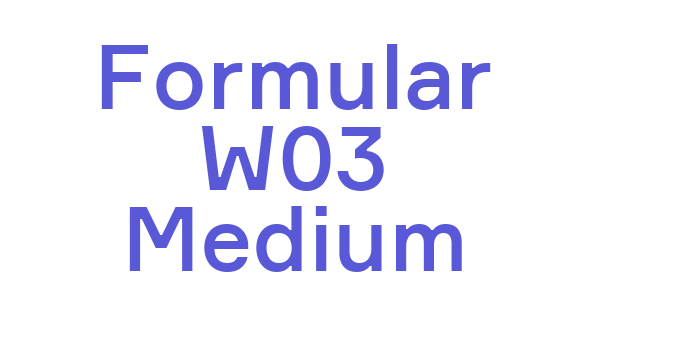 Formular W03 Medium Font Download