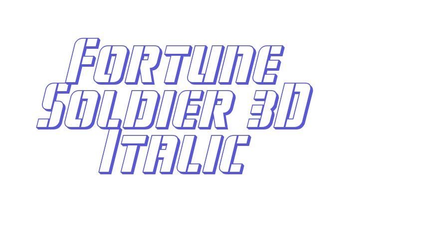 Fortune Soldier 3D Italic Font Download