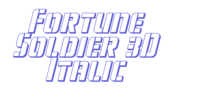 Fortune Soldier 3D Italic Font Download