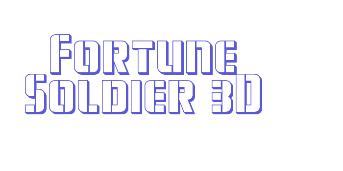 Fortune Soldier 3D Font Download