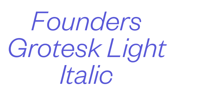 Founders Grotesk Light Italic Font