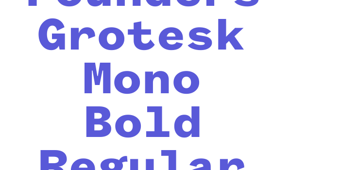 Founders Grotesk Mono Bold Regular Font