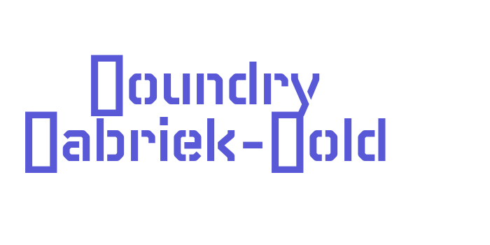 Foundry Fabriek-Bold Font Download