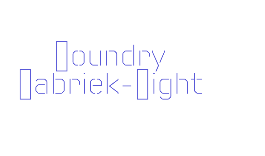 Foundry Fabriek-Light Font