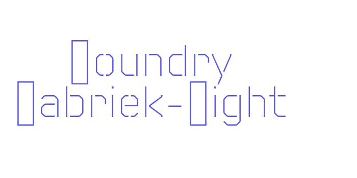 Foundry Fabriek-Light Font Download