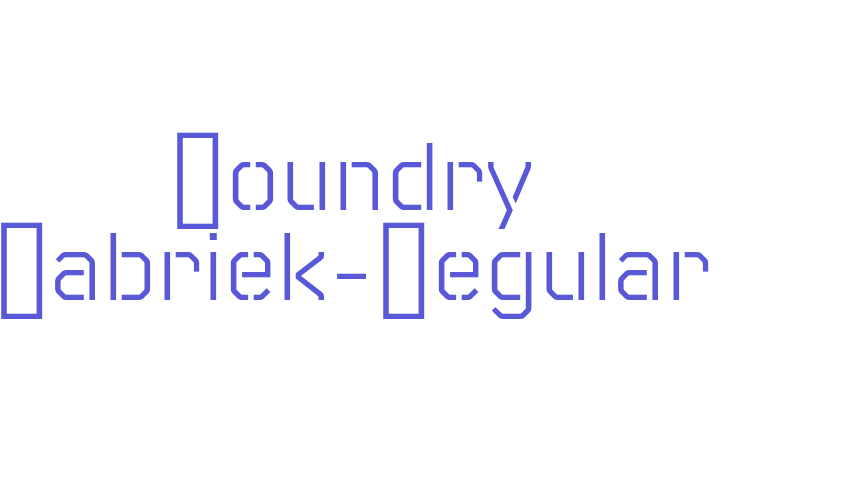 Foundry Fabriek-Regular Font