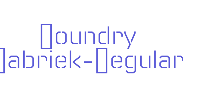 Foundry Fabriek-Regular Font Download