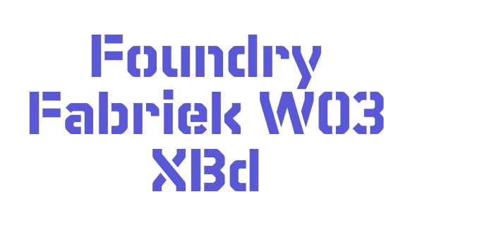 Foundry Fabriek W03 XBd Font Download