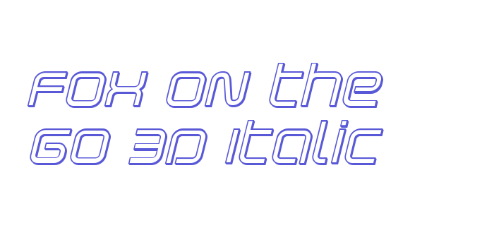 Fox on the Go 3D Italic Font Download