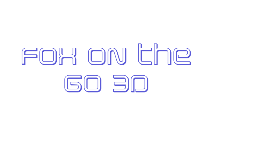 Fox on the Go 3D Font Download