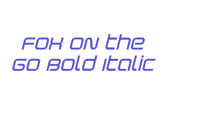 Fox on the Go Bold Italic Font Download