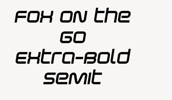 Fox on the Go Extra-Bold SemIt Font