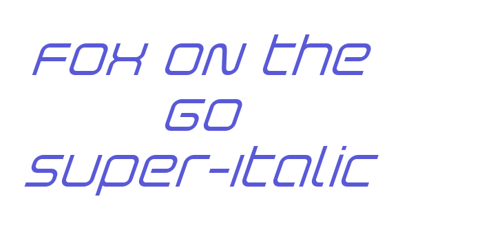 Fox on the Go Super-Italic Font Download