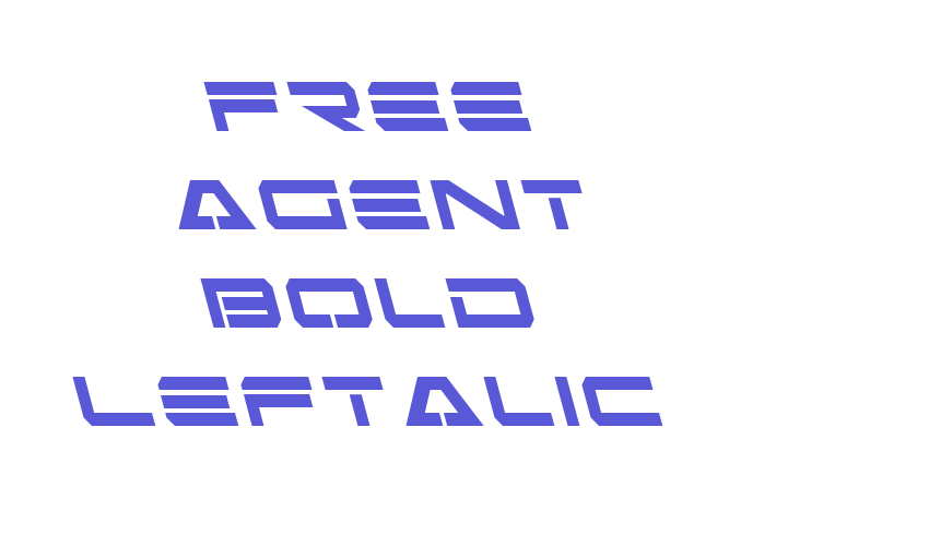 Free Agent Bold Leftalic Font