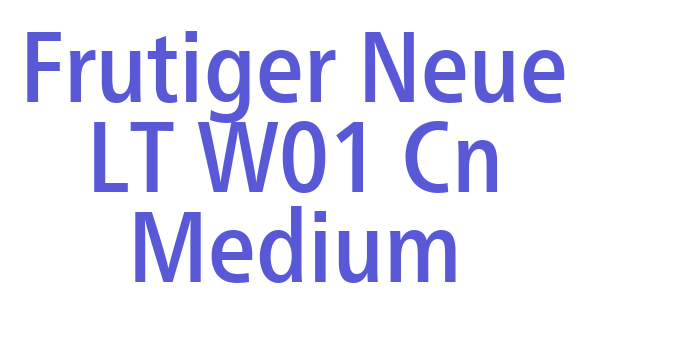 Frutiger Neue LT W01 Cn Medium Font