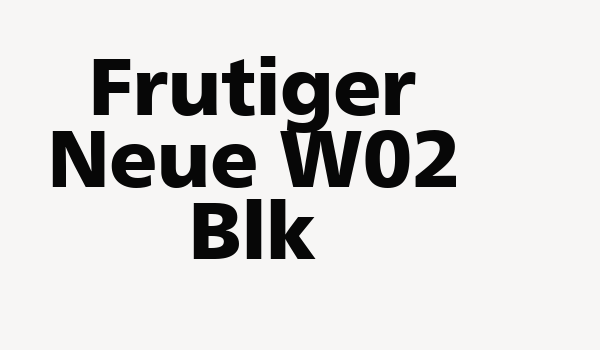 Frutiger Neue W02 Blk Font