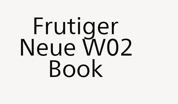 Frutiger Neue W02 Book Font