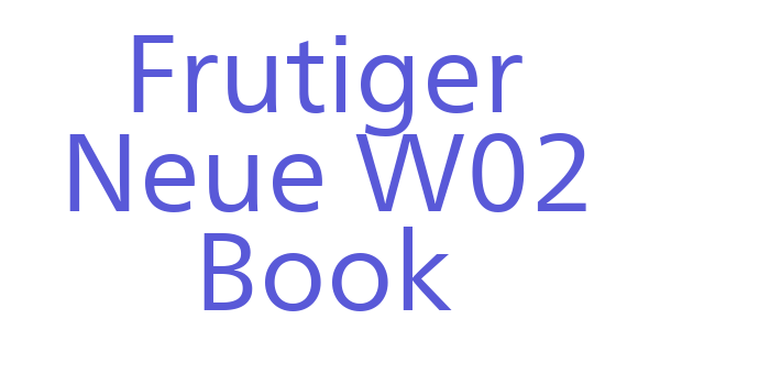 Frutiger Neue W02 Book Font