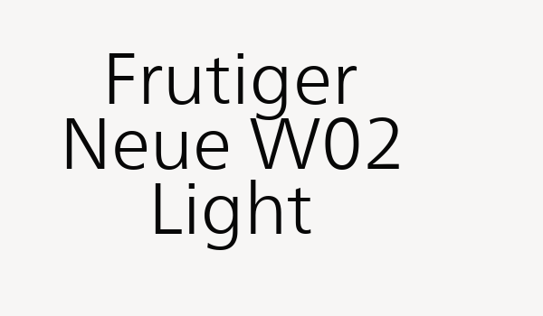 Frutiger Neue W02 Light Font