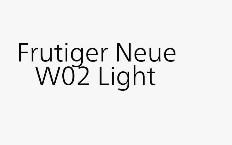 Frutiger Neue W02 Light Font