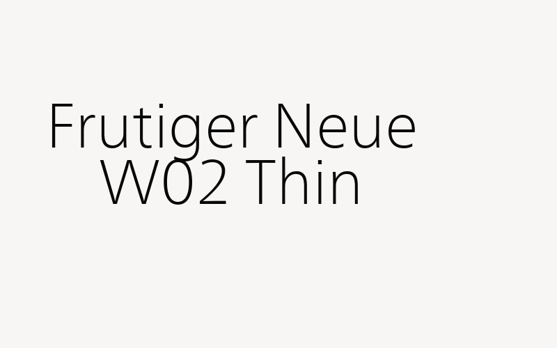 Frutiger Neue W02 Thin Font