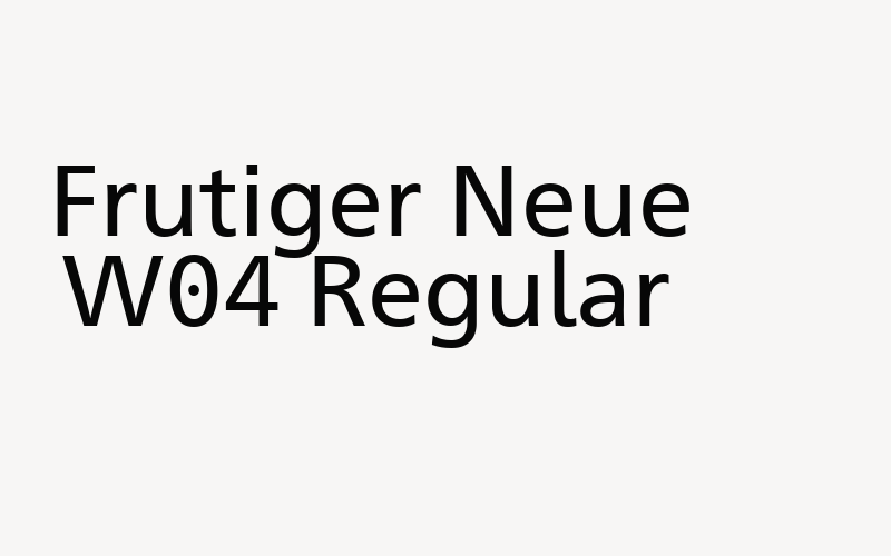 Frutiger Neue W04 Regular Font