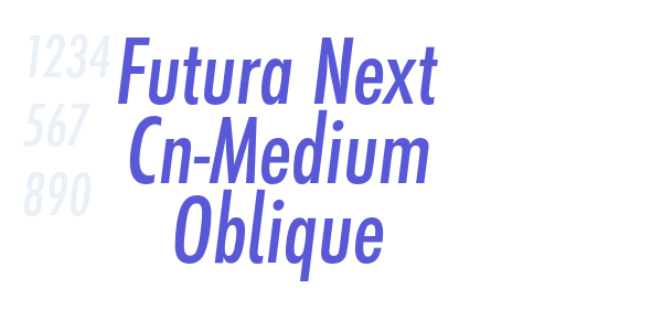 Futura Next Cn-Medium Oblique font free