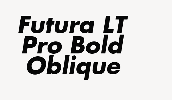 Futura LT Pro Bold Oblique Font