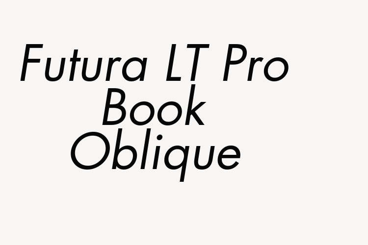 Futura LT Pro Book Oblique font download