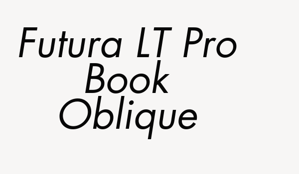 Futura LT Pro Book Oblique Font