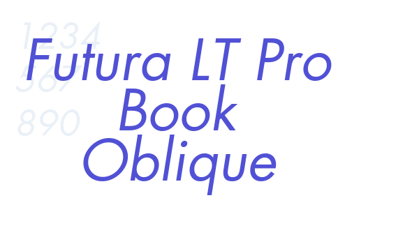 Futura LT Pro Book Oblique font download