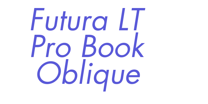 Futura LT Pro Book Oblique Font