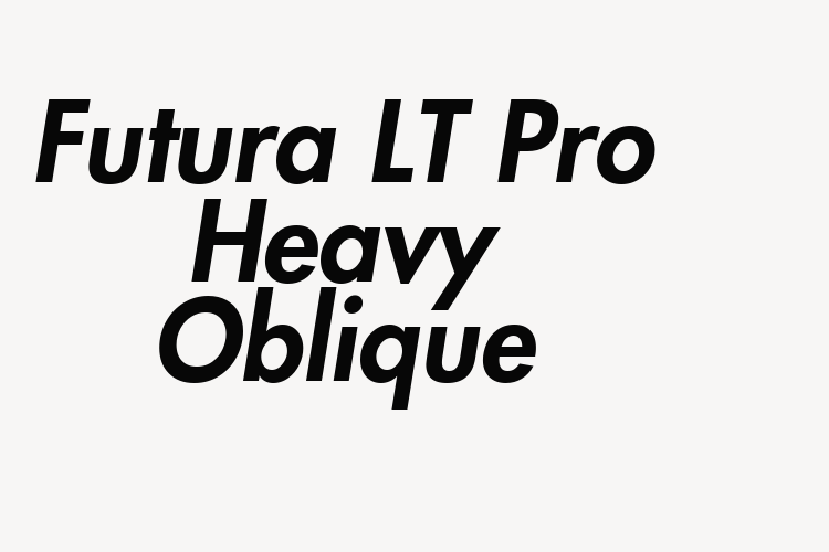 Futura LT Pro Heavy Oblique font download