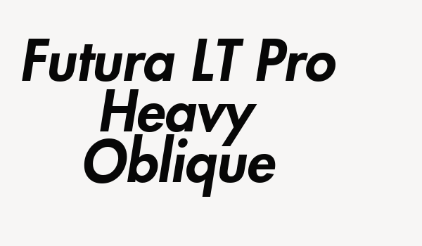 Futura LT Pro Heavy Oblique Font